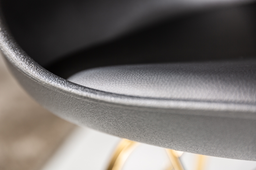 Design Stuhl SCANDINAVIA MEISTERSTÜCK schwarz goldene Beine