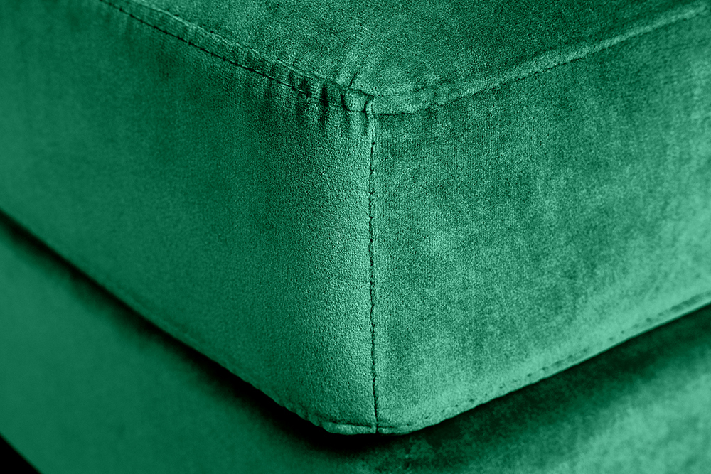 Design Hocker COZY VELVET 80cm smaragdgrün Samt goldene Füße