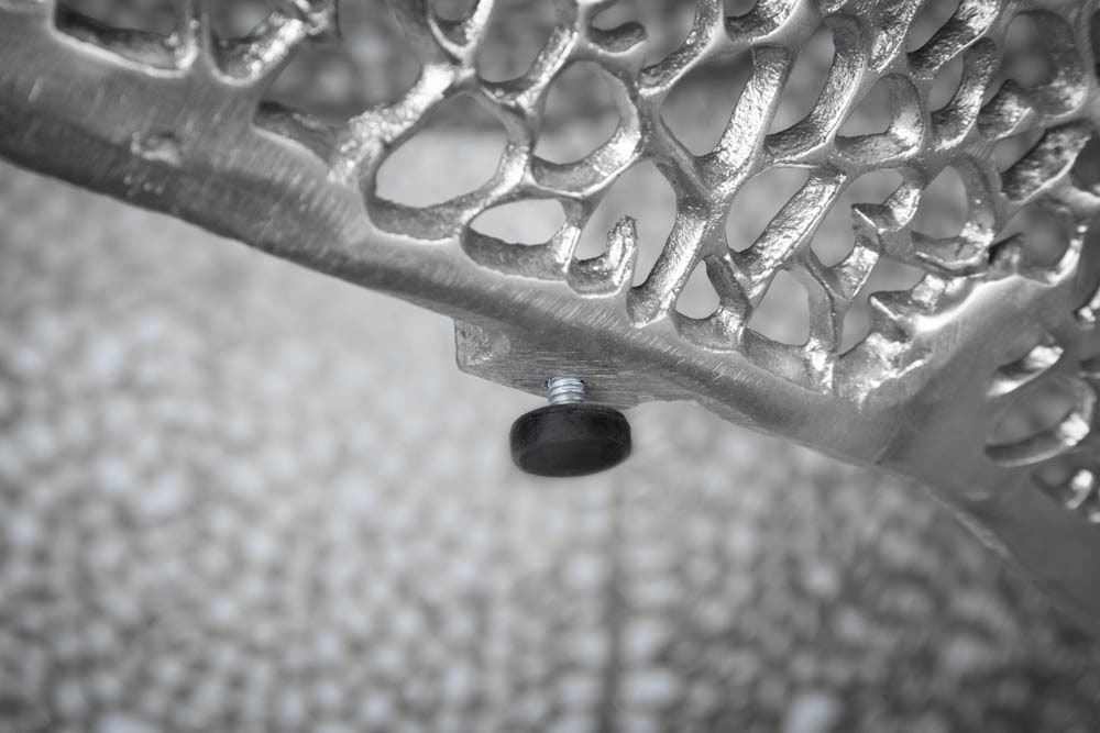Filigraner Design Couchtisch ABSTRACT LEAF 80cm silber Handarbeit