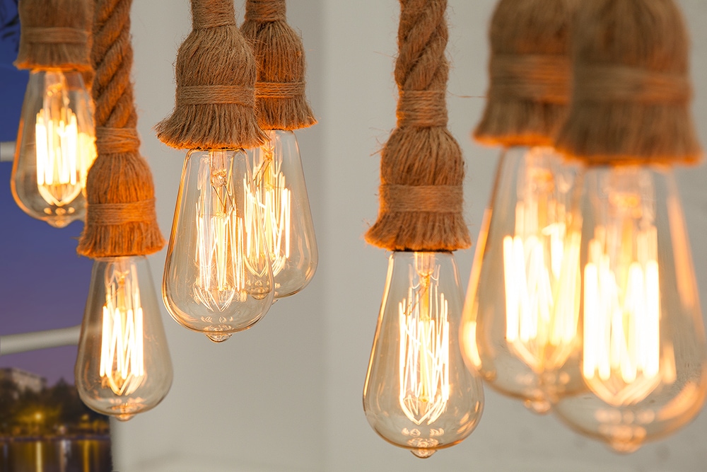 Maritime Hängeleuchte SEVEN SEAS II 120cm Seil Lampe mit 10 Leuchten