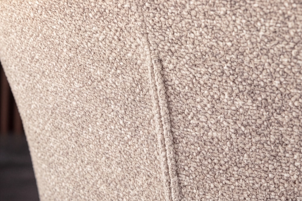 Design Stuhl LIVORNO beige Strukturstoff Massivholzbeine drehbar Auto-Return-Funktion