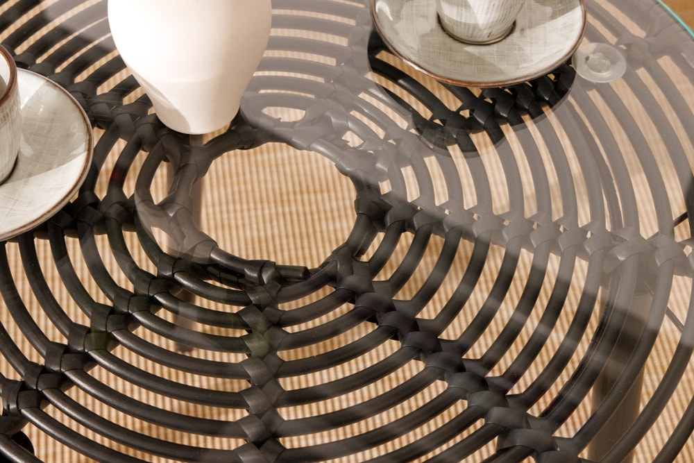 In- und Outdoor Bistro Balkon-Set PARIS schwarz Polyrattan Sitzgruppe inkl. Tisch