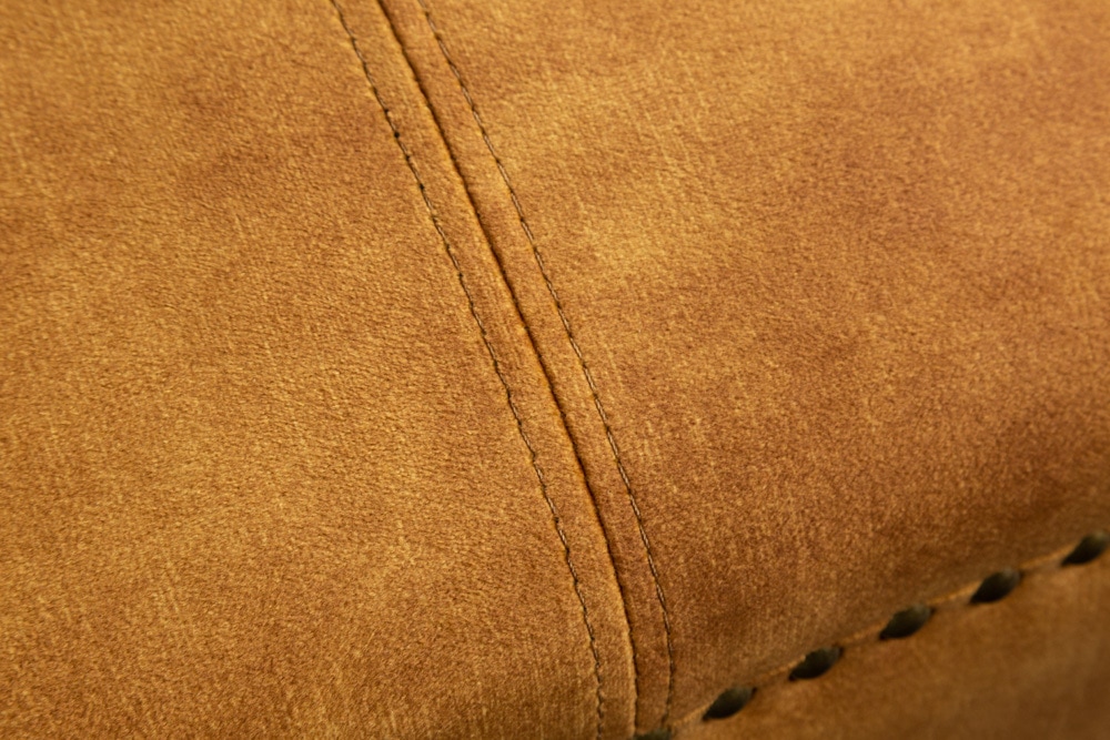 Design Récamière CHESTERFIELD 170cm senfgelb Samt Knopfheftung Nietenbesatz