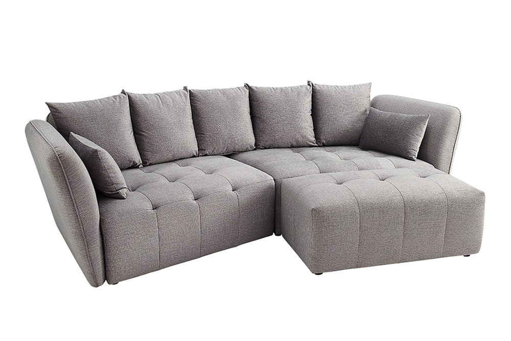 Modernes Big Sofa ROYAL 295cm grau Veloursstoff Federkern XXL-Couch