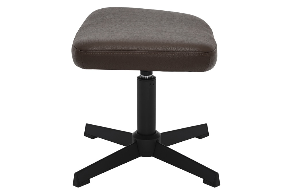 Design Hocker VOGUE 45cm brandy braun Kunstleder drehbar schwarze Metallbeine Fußhocker