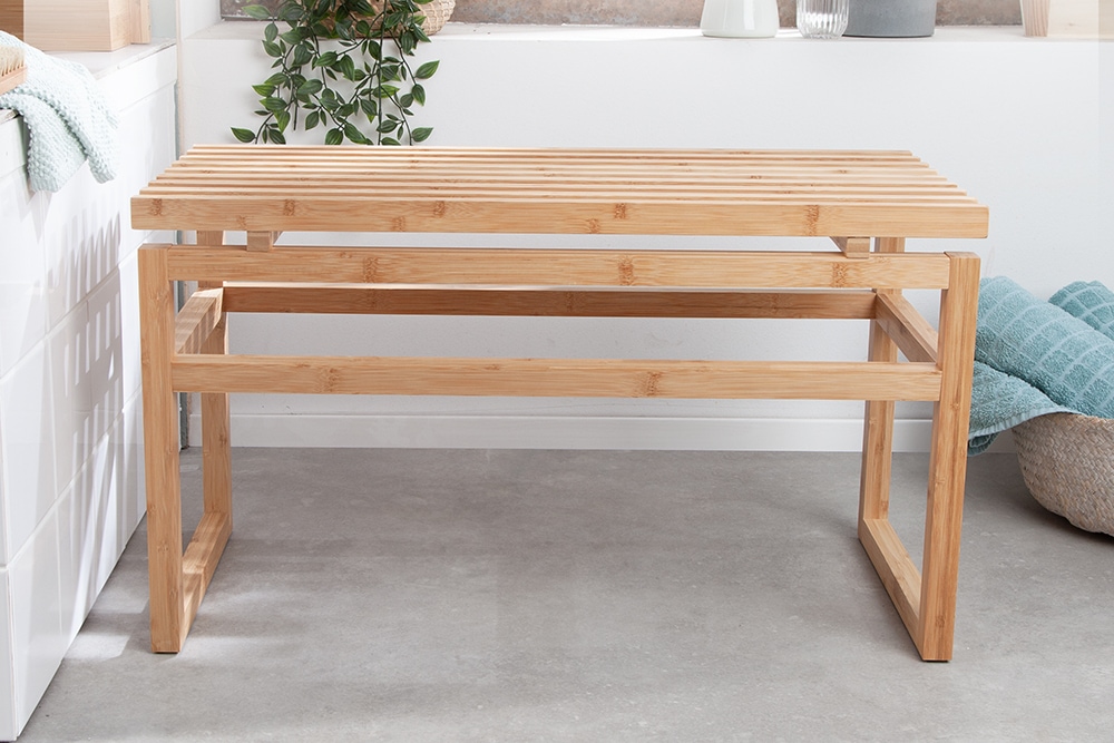 Design Sitzbank LAGOON SPA 75cm Bambusholz Badezimmerbank