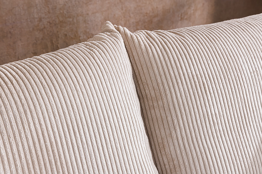 Design Ecksofa ATMOSPHERE XL 245cm champagner beige Cord Federkern inkl. Kissen