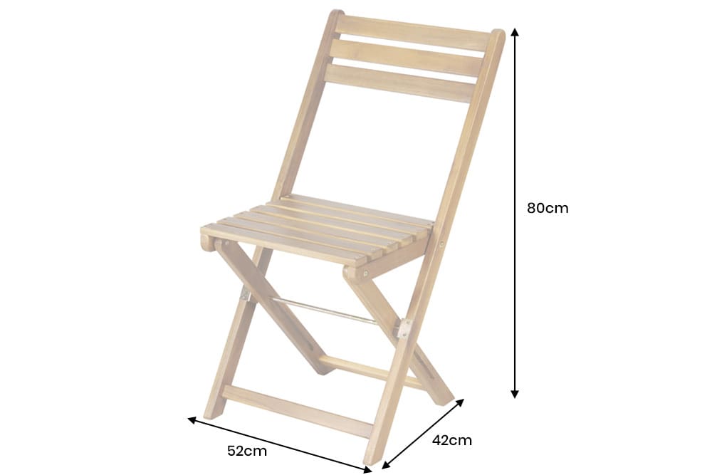 Outdoor Balkon Stuhl BALI natur honey Akazienholz klappbar wetterfest Gartenstuhl