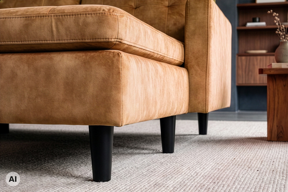 Ecksofa STOCKHOLM 220cm senfgelb Samtstoff Federkern 3-Sitzer-Sofa