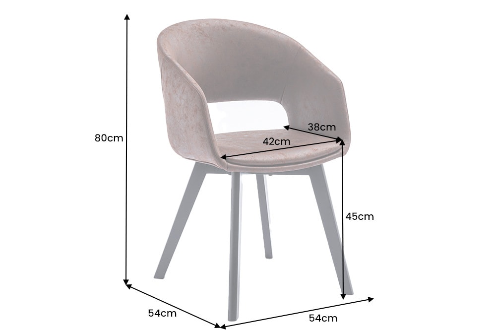 Design Stuhl NORDIC STAR antik braun Microfaser Massivholz schwarz mit Armlehne gepolstert