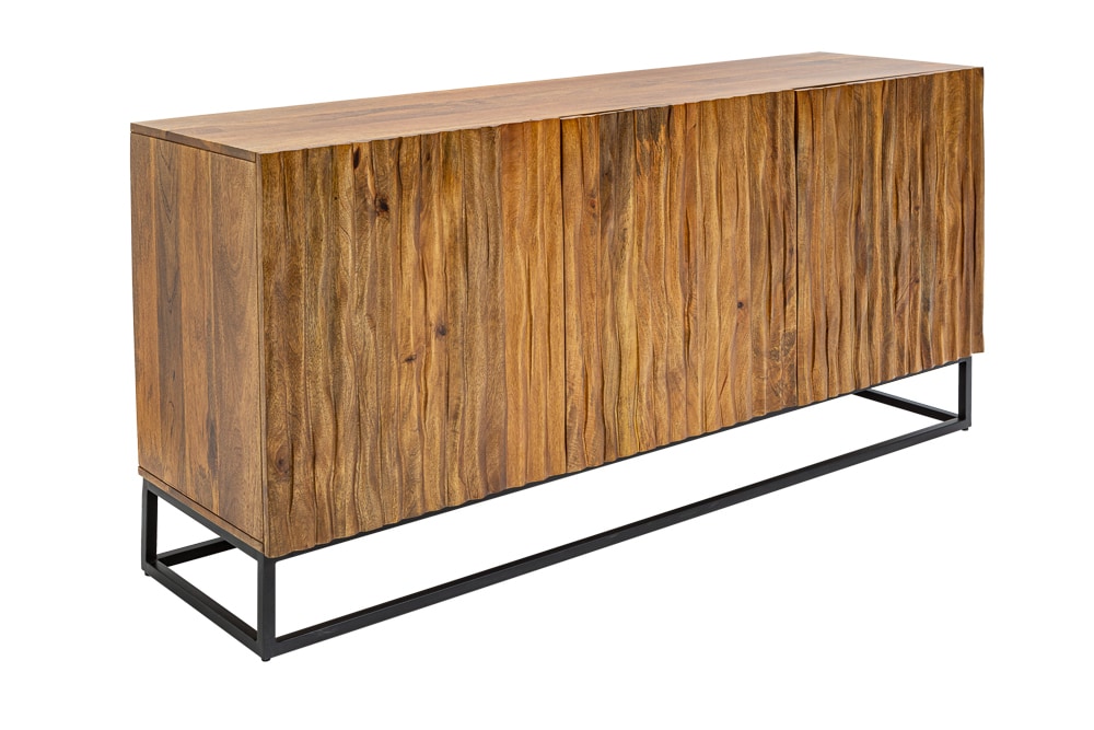 Massives Sideboard AMAZONAS 160cm Mangoholz natürliches Front Design