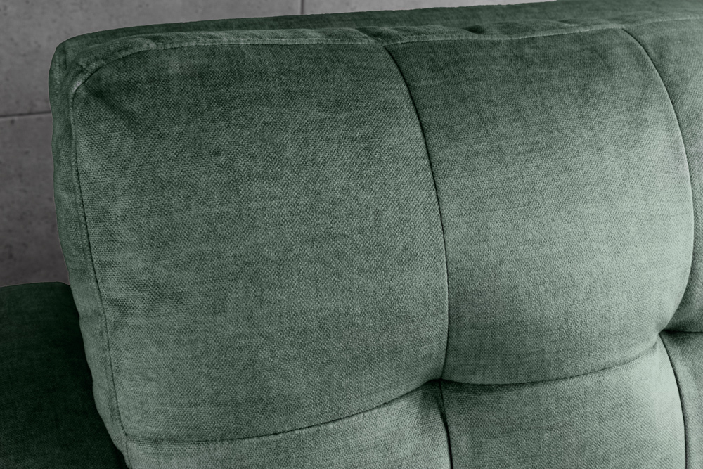 Sofa mit Schlaffunktion SMART moosgrün hochwertiger Vogue Seiden Samtstoff