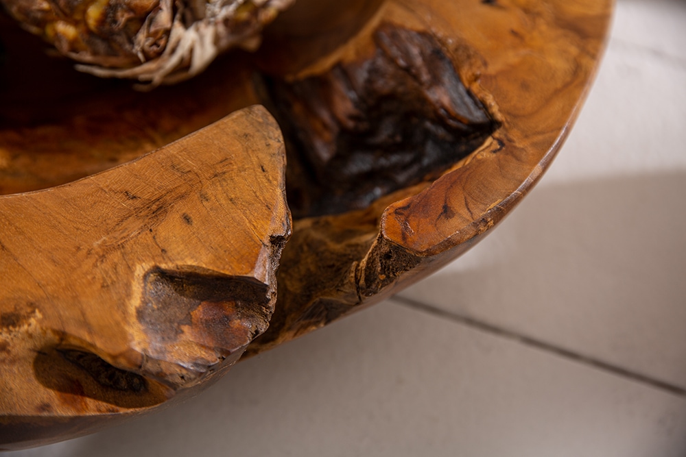 Massive Schale NATURE ROOT 40cm natur Teakholz Wurzelholz