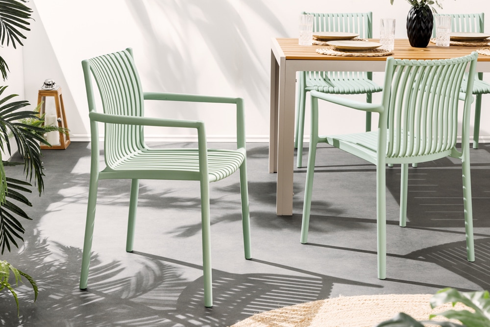 In- und Outdoor Stuhl STUDIO ITALIA salbei stapelbar wetterfest Gartenstuhl