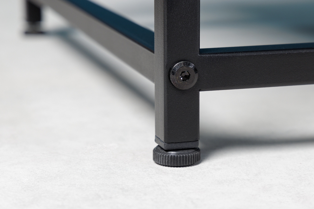 Moderner Beistelltisch DURA STEEL 50cm schwarz Metall mit Ablagefach
