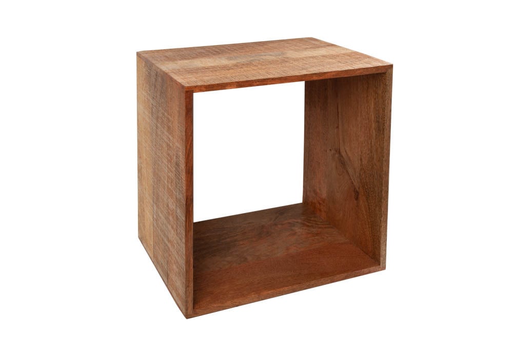 Handgearbeiteter Beistelltisch MAKASSAR 45cm natur Mangoholz Massivholz Nachttisch Regal