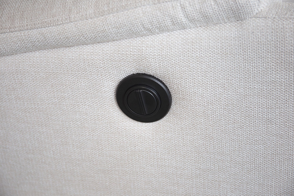 Exklusiver 1er Kinosessel HOLLYWOOD beige Strukturstoff elektrische Liegeposition