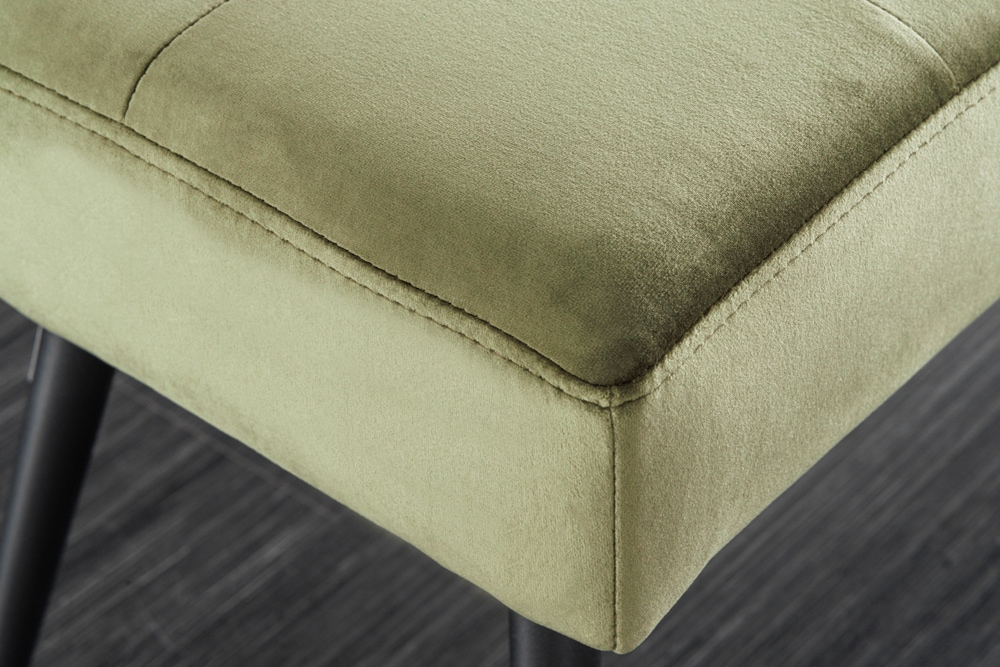 Design Sitzbank BOUTIQUE 100cm grün Samt schwarze Metallbeine