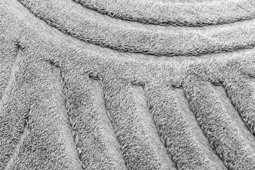 3D strukturierter Kurzflor Teppich ART DECO 230x160cm grau Hoch-Tief-Effekt