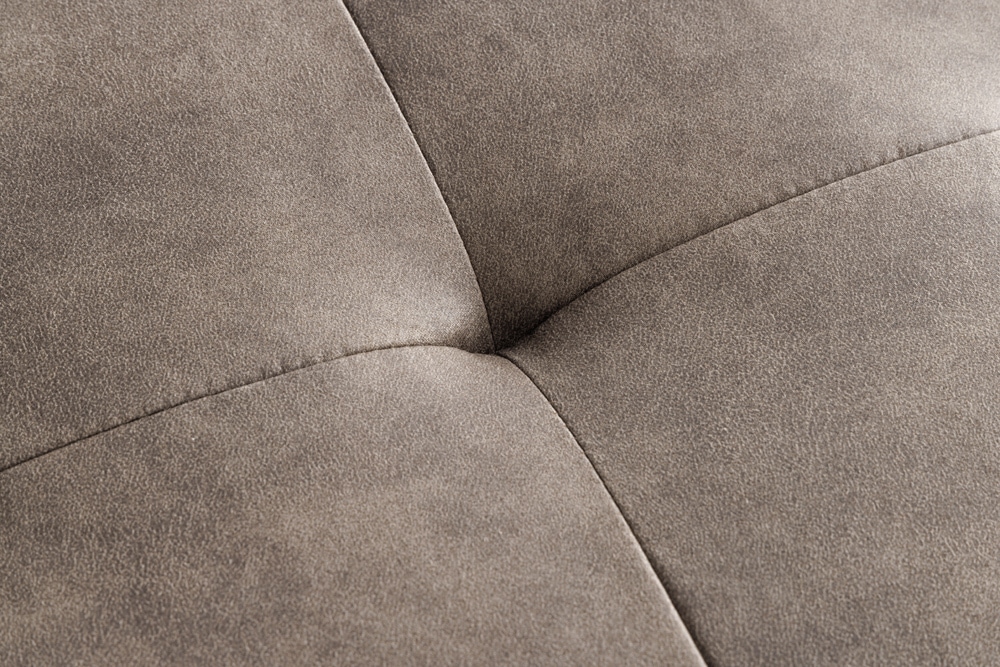 Design Sitzbank BOUTIQUE 100cm antik taupe Microfaser schwarze Metallbeine Polsterbank