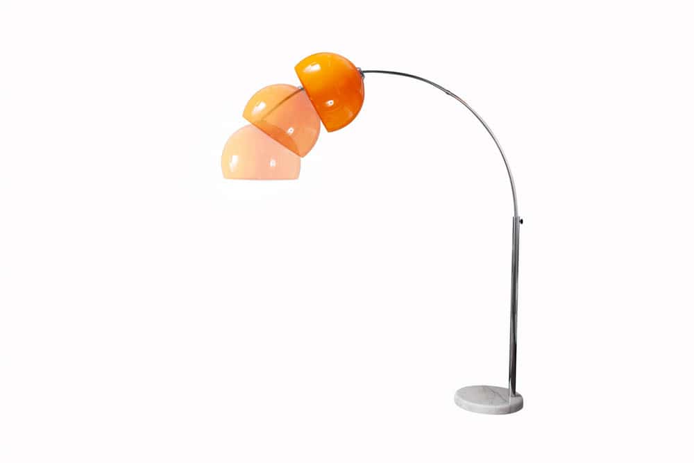Ausziehbare Bogenlampe LOUNGE DEAL 175-205cm orange Marmorfuß Stehlampe