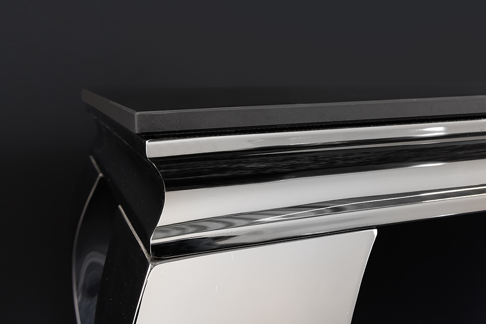 Design Konsolentisch MODERN BAROCK 140cm schwarz anthrazit chrom Keramik Marmor