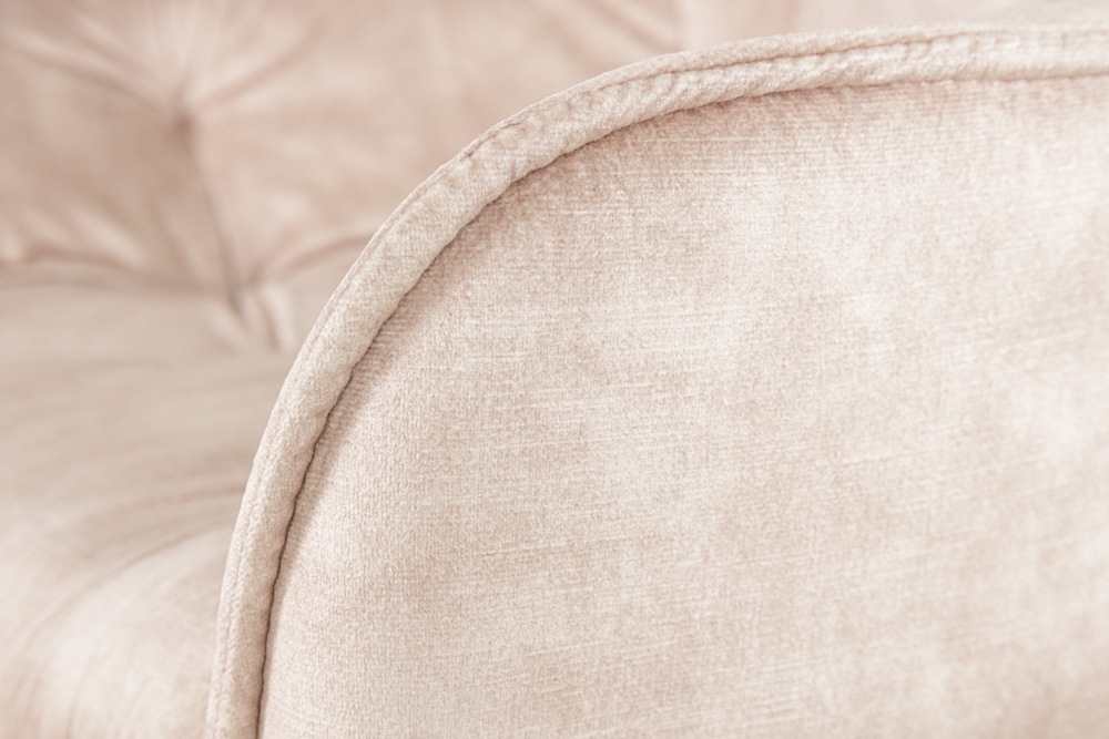 Design Barhocker MILANO champagner beige Samt Barstuhl mit Lehne Metall schwarz