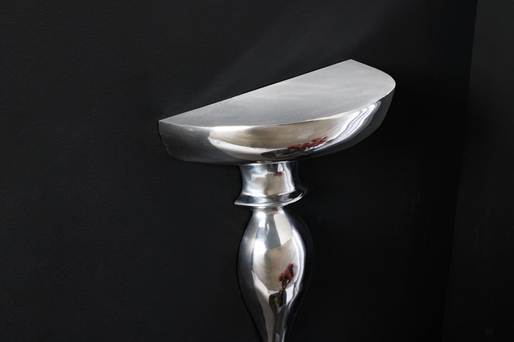 Barocke Wandkonsole SCALA 60cm silber Aluminium Wandregal