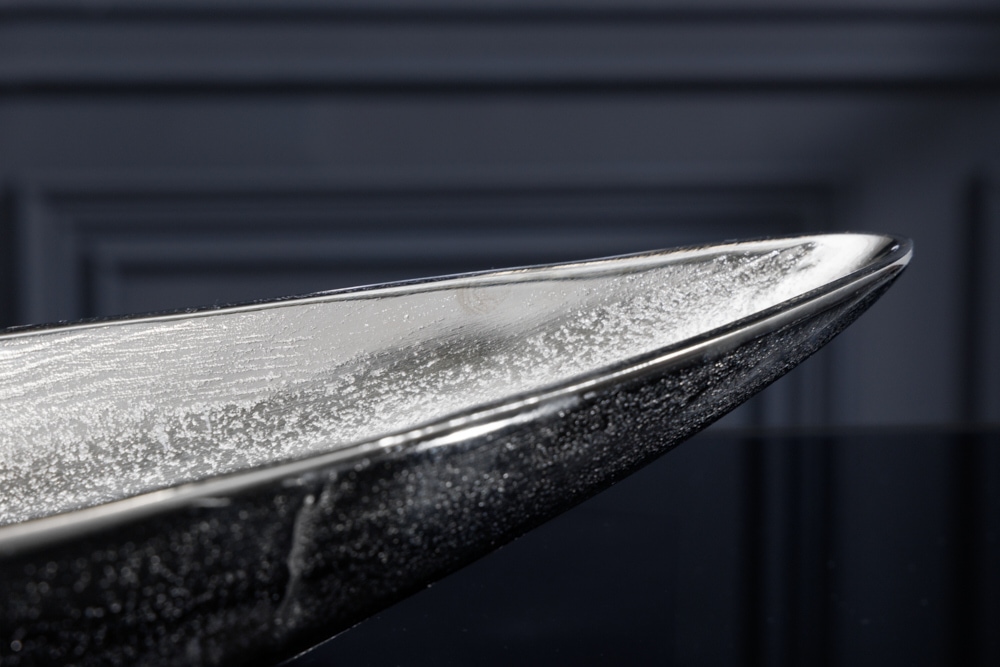 Deko Schale SILVER LEAF 80cm silber handmade Aluminium
