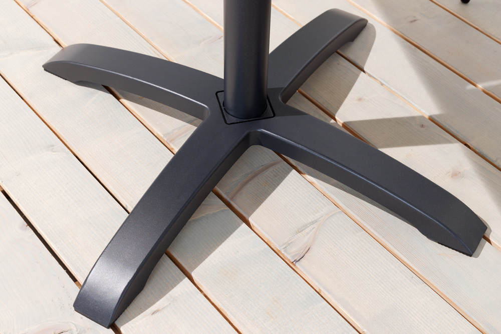Outdoor Bistrotisch DESIGNO 70cm schwarz grau Aluminium wetterfest Gartentisch