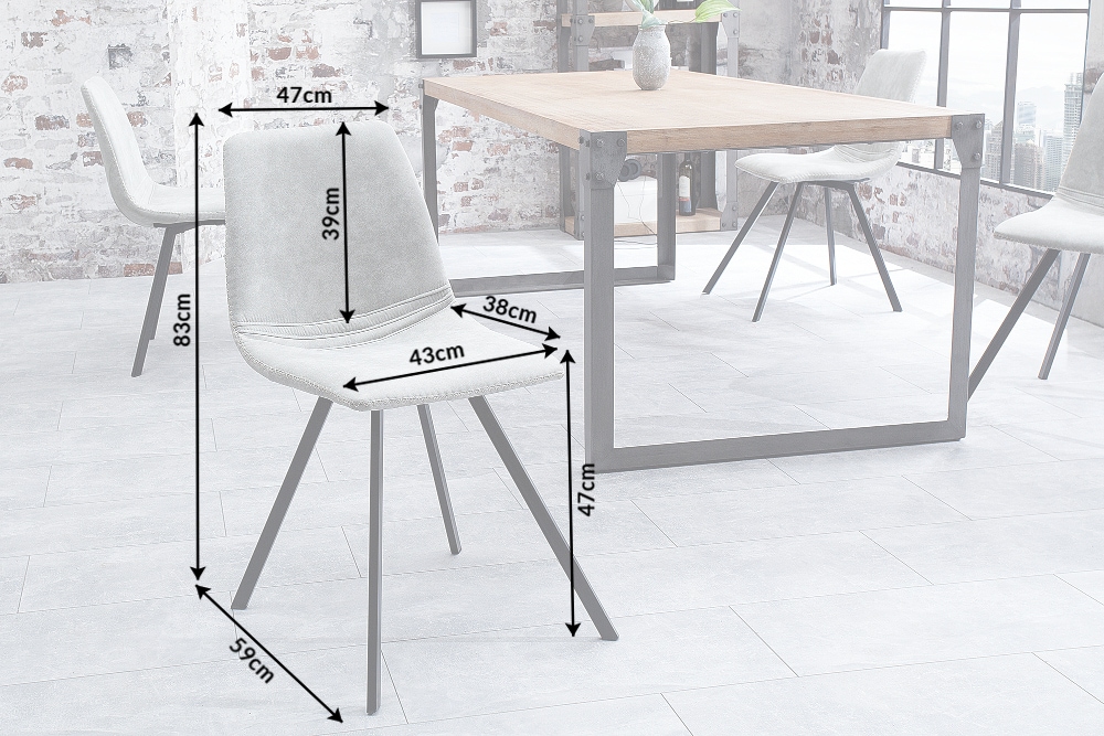 Retro Stuhl AMSTERDAM CHAIR stone grau Designklassiker