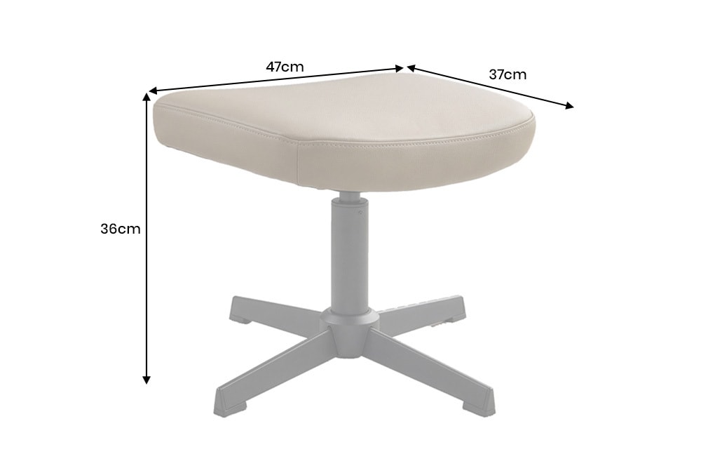 Design Hocker VOGUE 45cm taupe Kunstleder drehbar Metallbeine Fußhocker