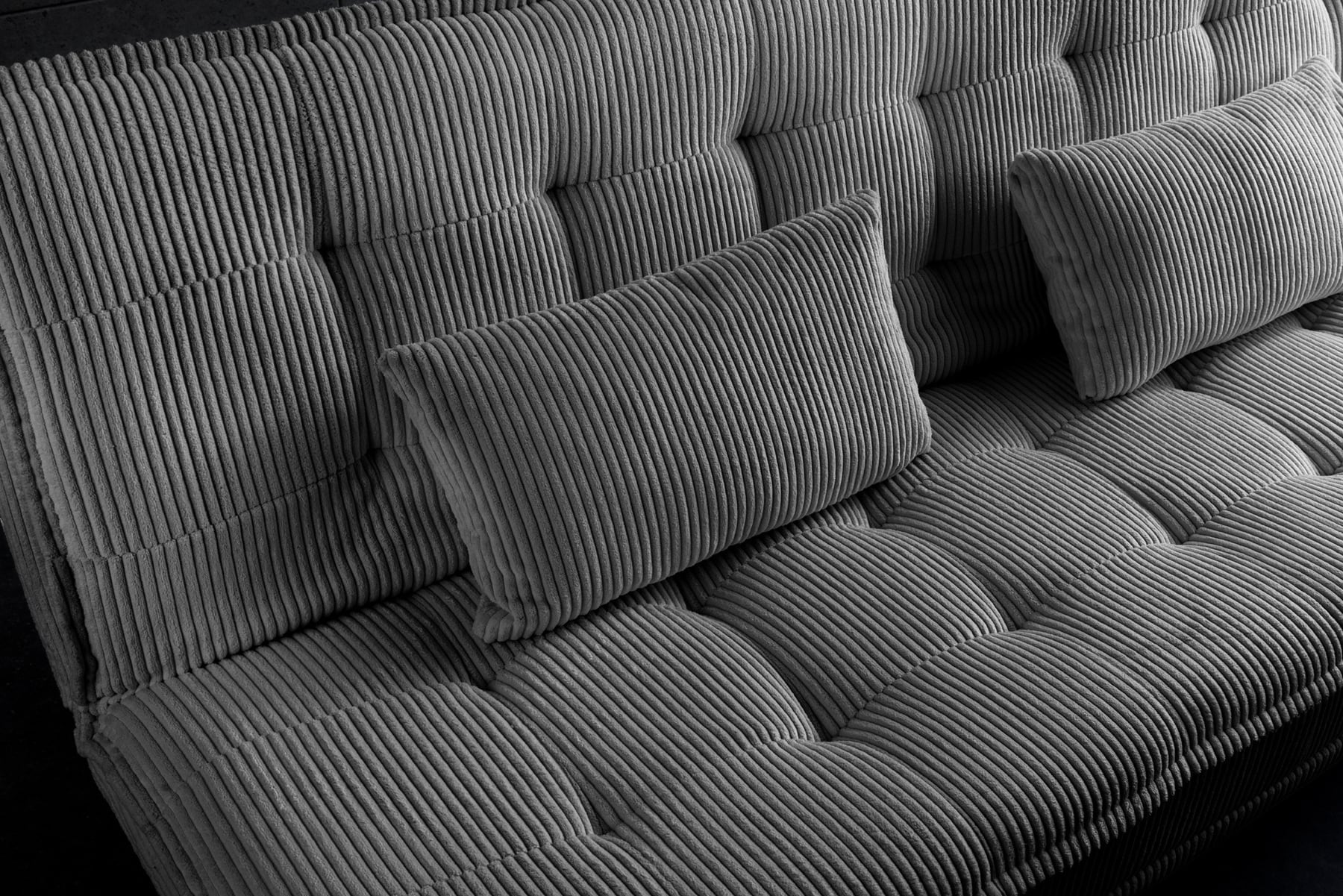Modernes Schlafsofa JAZZ 190cm grau Cord 3-Sitzer Couch