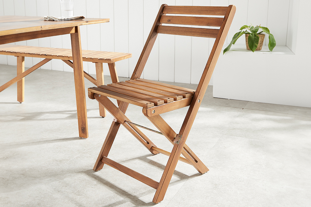 Outdoor Balkon Stuhl BALI natur honey Akazienholz klappbar wetterfest Gartenstuhl