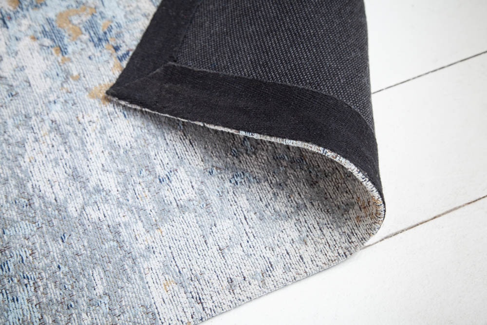 Design Teppich ABSTRAKT XXL 350x240m grau blau Baumwolle