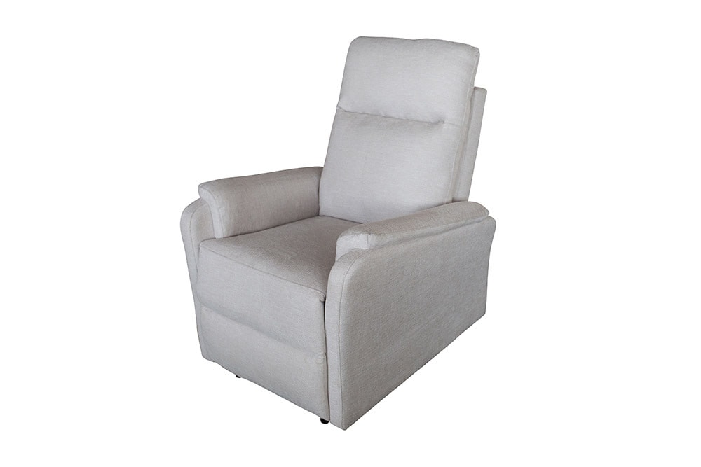 Exklusiver 1er Kinosessel HOLLYWOOD beige Strukturstoff elektrische Liegeposition