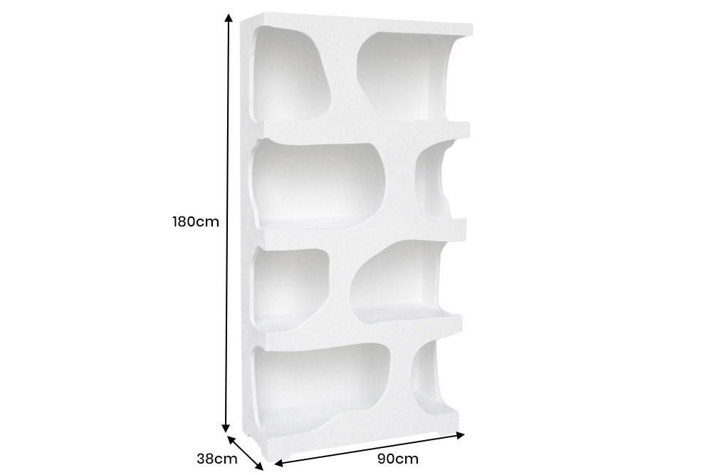 Abstraktes Regal ART AMBIENTE 180cm weiß Beton strukturiert Standregal