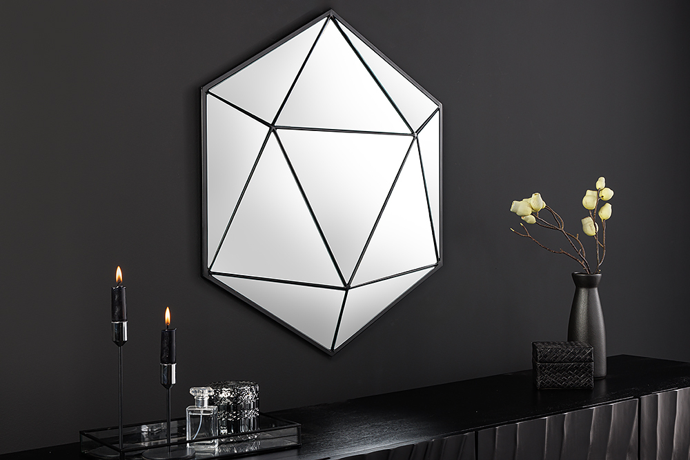 Design Spiegel DIAMOND 65cm schwarz Metall handmade Design Spiegel DIAMOND 65cm schwarz Metall handmade