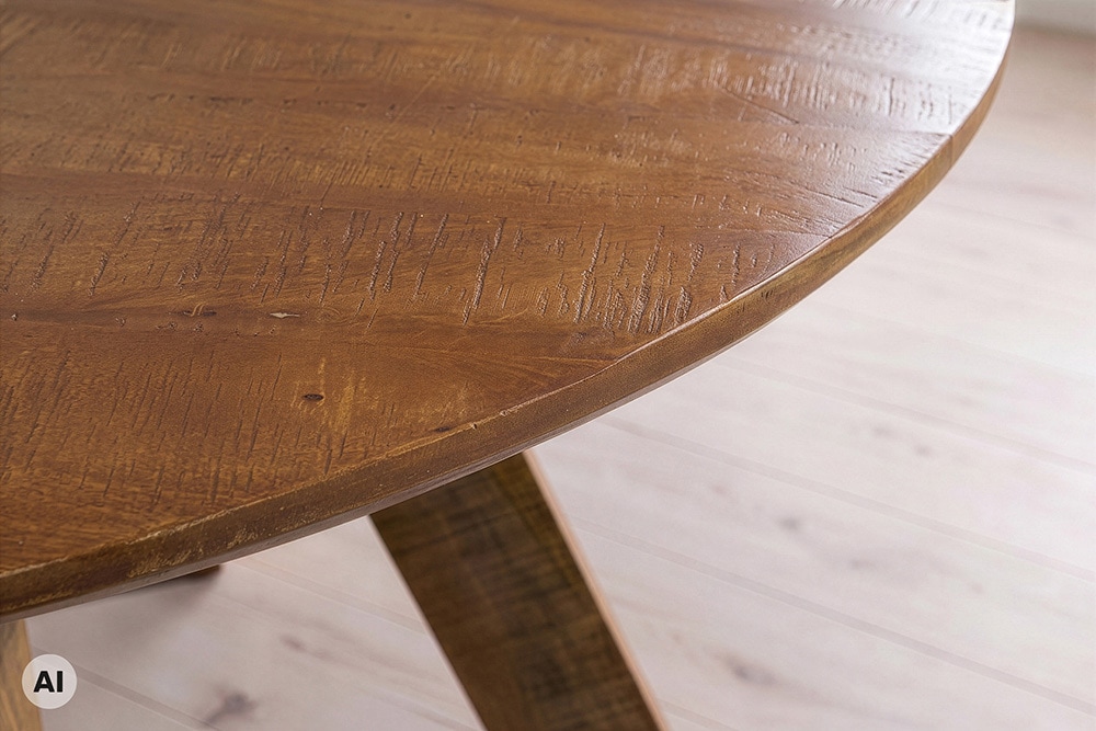 Runder Esstisch ART WOOD 140cm braun honey finish Mangoholz massiv