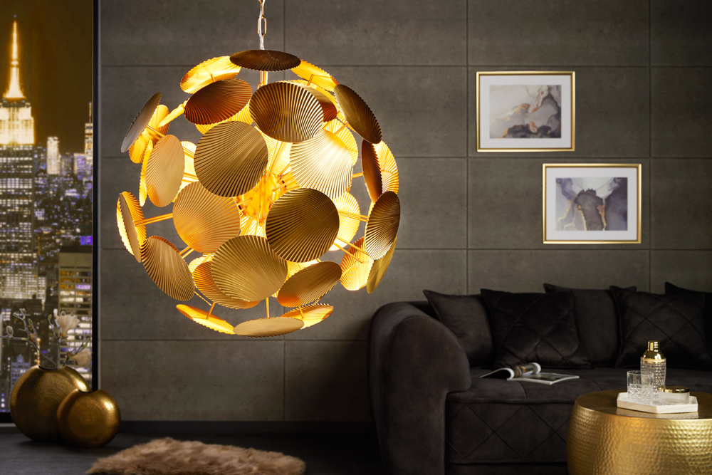Moderne Design Hängeleuchte INFINITY HOME 65cm gold Pendelleuchte