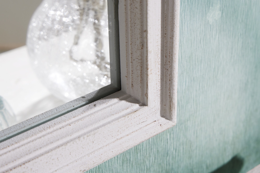 Design Wandspiegel CASTILLO 100cm weiß Landhausstil Fensterspiegel Rundbogen Shabby Chic