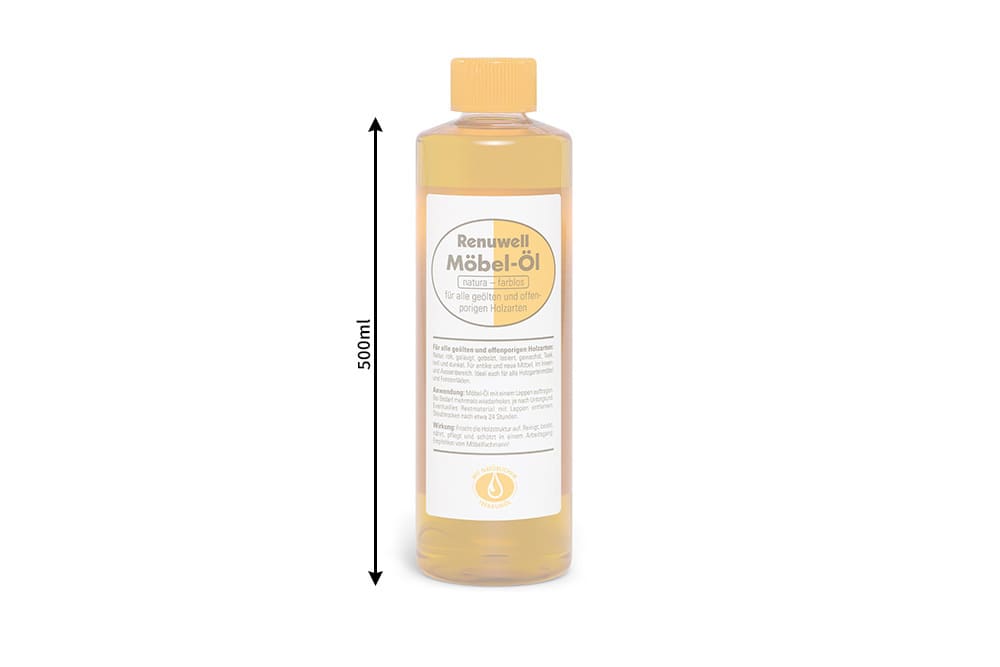 Renuwell MÖBEL ÖL 500ml Pflegemittel für Tische Schränke Stühle Holzpflege