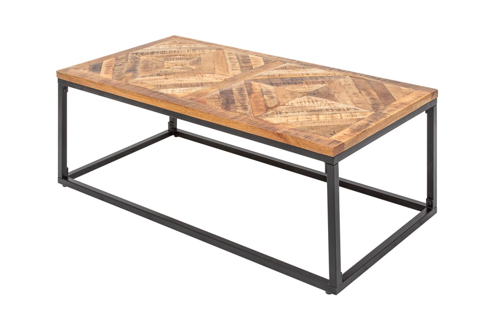 Massiver Couchtisch INFINITY HOME 100cm Mangoholz Industrial Design