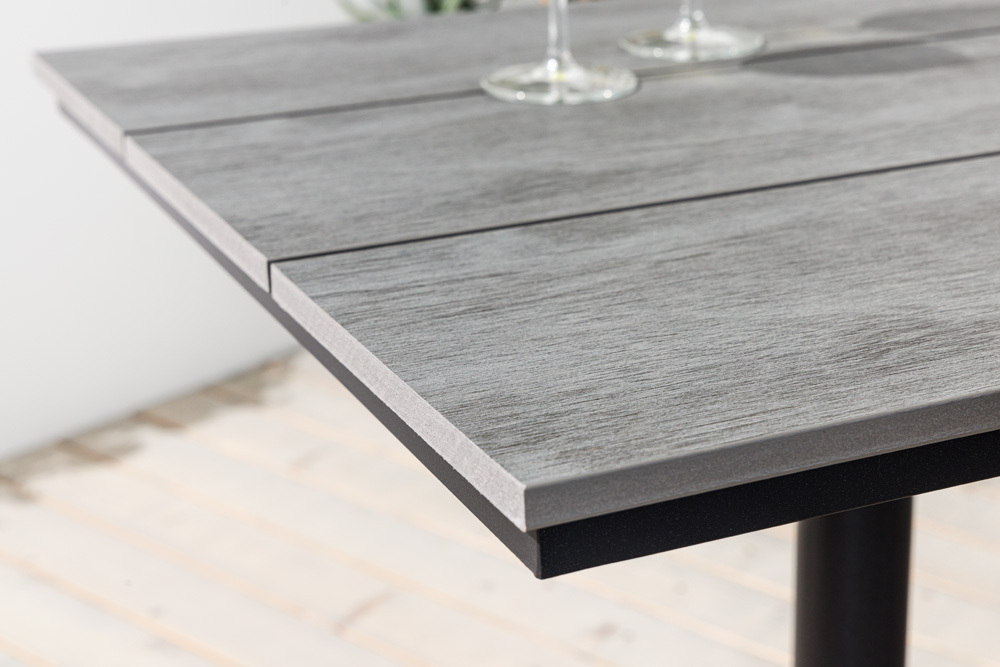 Outdoor Bistrotisch DESIGNO 70cm schwarz grau Aluminium wetterfest Gartentisch