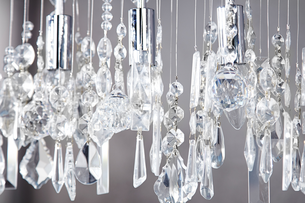 Extravagante Hängelampe DIAMONDS XL 120cm Kristall Lampe mit 9 Leuchten