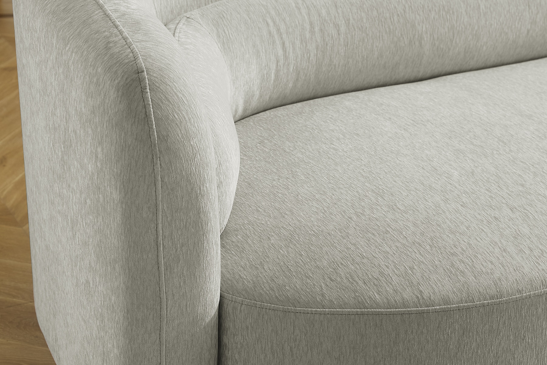 Design Sofa GATSBY 230cm greige Chenille Federkern 3-Sitzer Couch Rundum-Bezug
