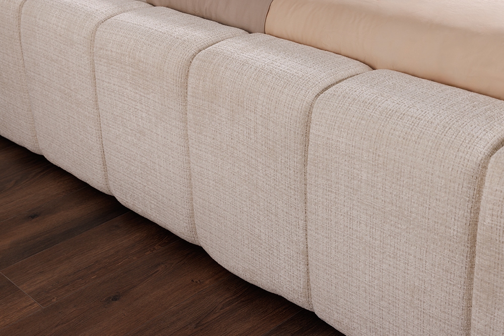 Boxbett SAVOY 180x200cm weiß Chenille Cremona mit Lattenrost und Stauraum