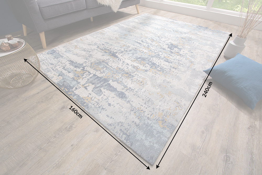 Design Teppich ABSTRAKT 240x160cm blau Baumwolle