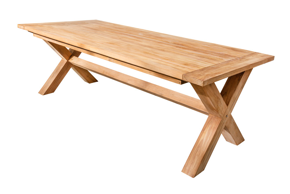 Wetterfester Gartentisch EMPIRE TEAK 220cm Teak Massivholz Outdoor Esstisch