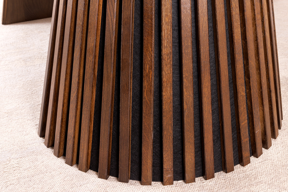 Ausziehbarer Esstisch VALHALLA WOOD 120-160-200cm smoked braun Eichenholz Säulenfuß